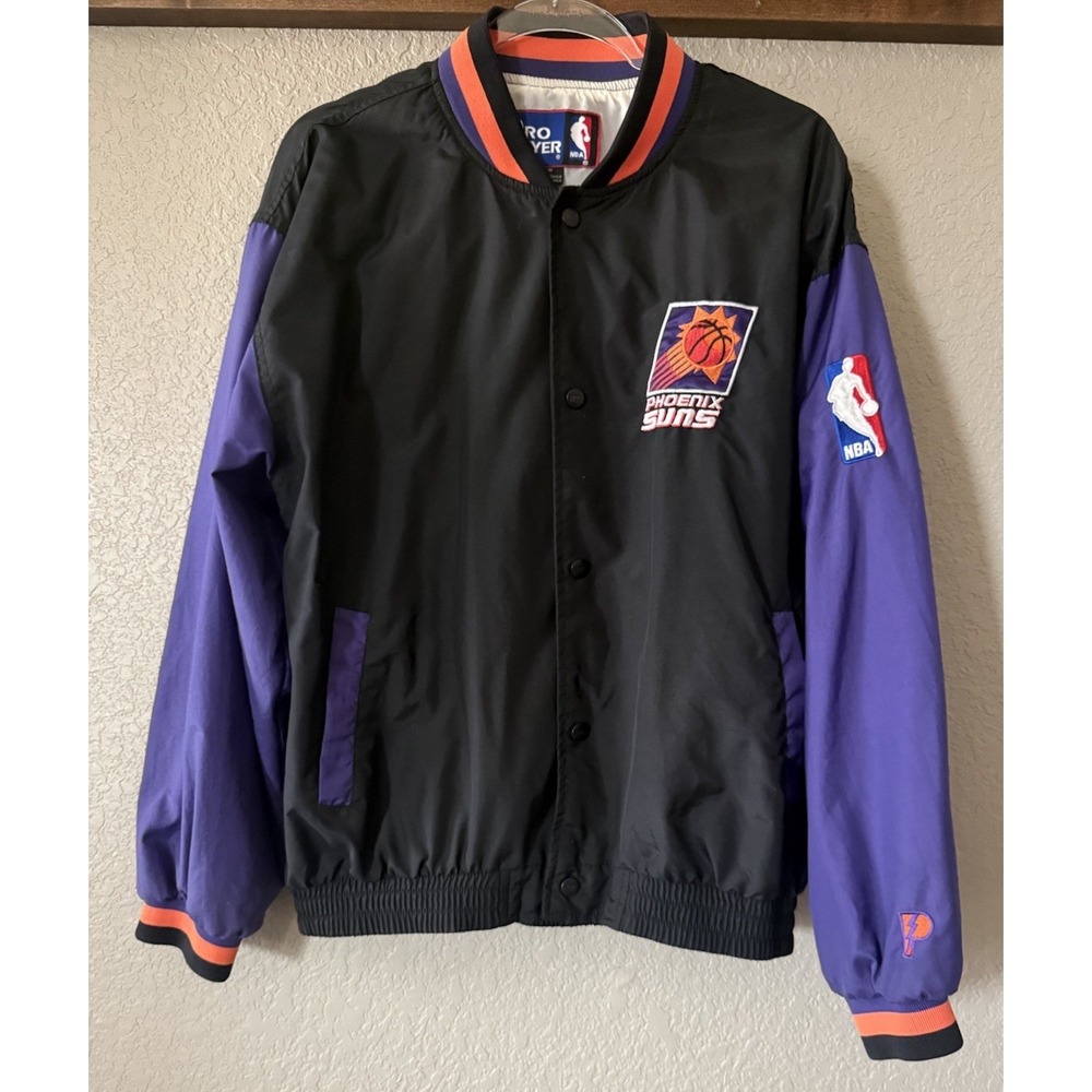 Vintage Phoenix Suns Jacket Mens Medium Pro Player Full Zip Windbreaker 90s NBA